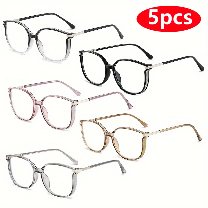5pcs Sets Reading Glasses Women Men Square Prescription Lenses Multifocal Eyeglasses Anti-blue Light Computer Eyewear Frames
5pcs Sets Reading Glasses Women Men Square Prescription Lenses Multifocal Eyeglasses Anti-blue Light Computer Eyewear Frames