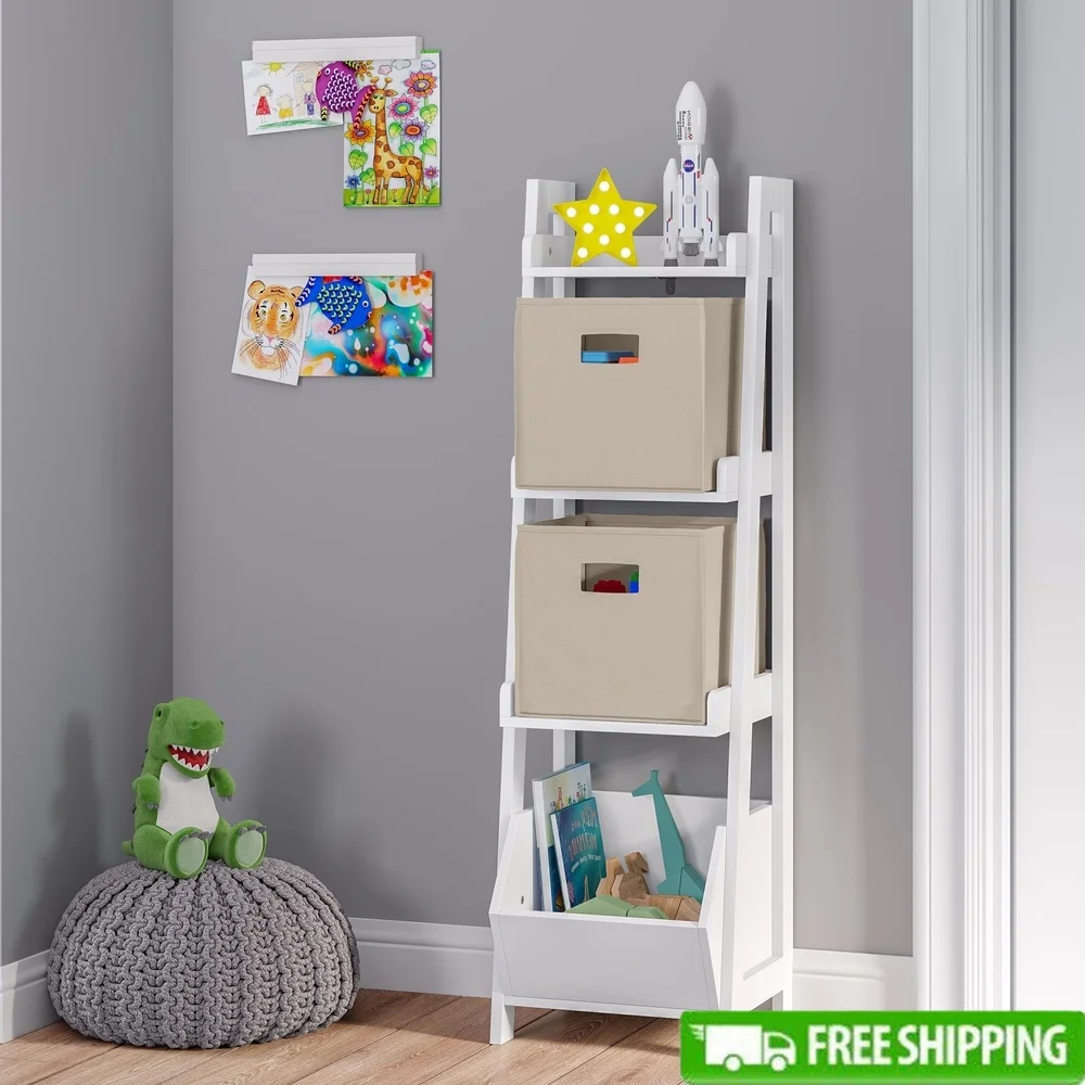 Kids 4-Tier Ladder Shelf Toy Organizer Book Storage White MDF Compact Display Storage Playroom Classroom Safety Design
Kids 4-Tier Ladder Shelf Toy Organizer Book Storage White MDF Compact Display Storage Playroom Classroom Safety Design