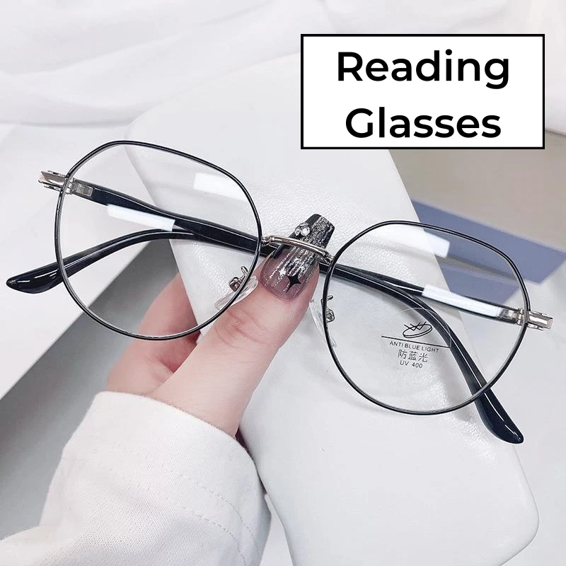 Fashion Metal Large Frame Reading Glasses Women High Definition Anti-blue Presbyopia Eyewear Anti-reflective Hyperopia Glasses
Fashion Metal Large Frame Reading Glasses Women High Definition Anti-blue Presbyopia Eyewear Anti-reflective Hyperopia Glasses