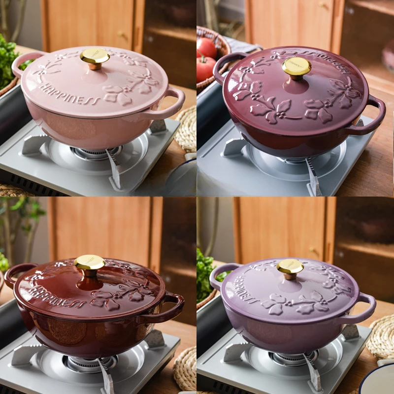 23cm Embossed Enameled Pot, Household Cast Iron Soup Pot, Mom and Pop Stew Pot, Induction Cooker Universal Non-stick Pan
23cm Embossed Enameled Pot, Household Cast Iron Soup Pot, Mom and Pop Stew Pot, Induction Cooker Universal Non-stick Pan
