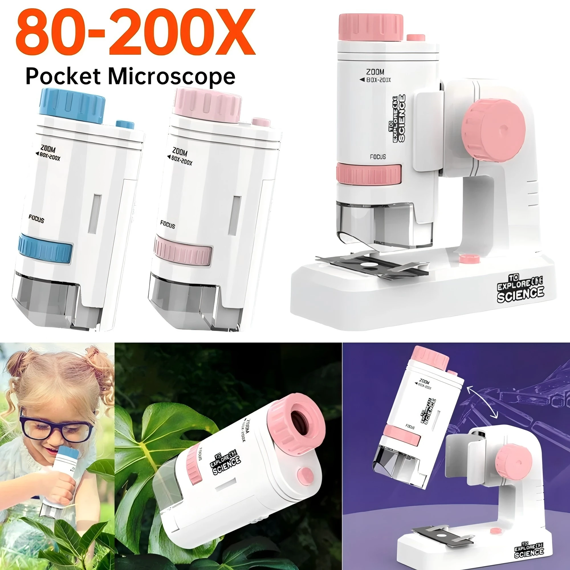 80-200X Pocket Microscope Mini Handheld Microscope Portable Biological Science Microscope for Children Science Experiment Gift
80-200X Pocket Microscope Mini Handheld Microscope Portable Biological Science Microscope for Children Science Experiment Gift