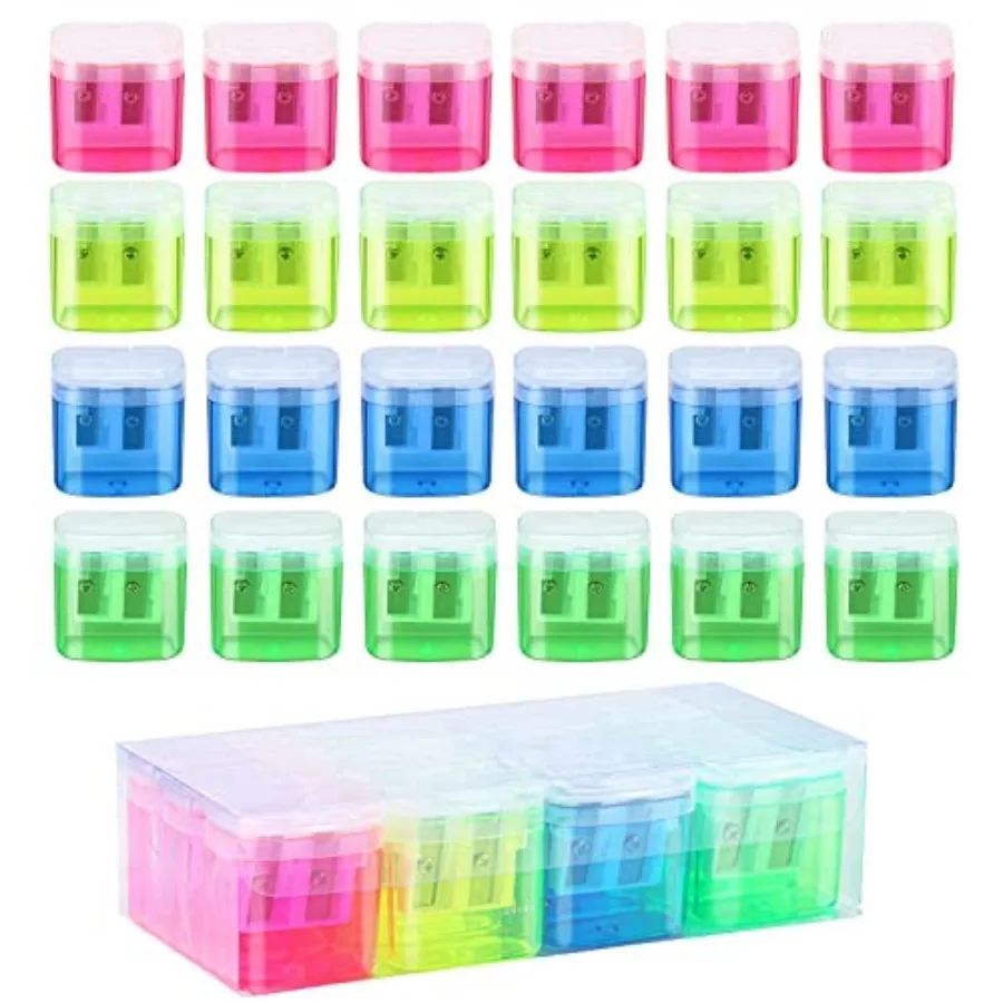 24 Pieces Pencil Sharpeners Manual Dual Holes Pencil Sharpener with Lid Portable Colorful Crayon Sharpener for and Adults, Scho
24 Pieces Pencil Sharpeners Manual Dual Holes Pencil Sharpener with Lid Portable Colorful Crayon Sharpener for and Adults, Scho