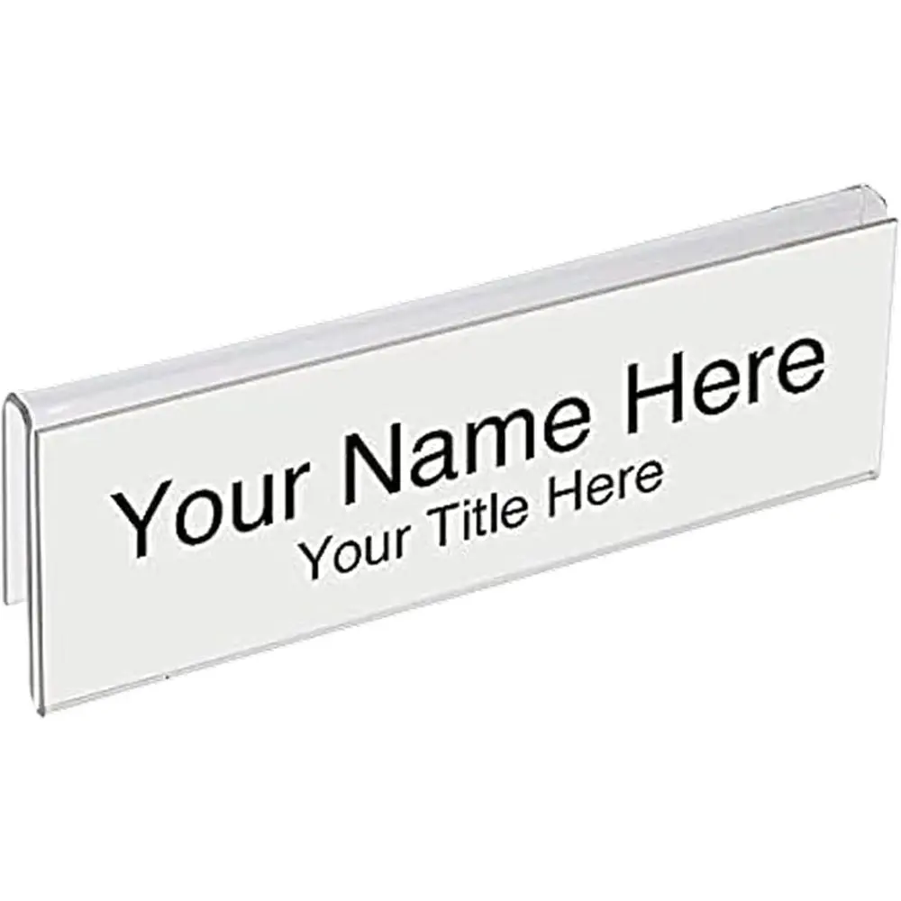 Desk Name Plate Holders - 8.5 x 2 Clear Acrylic, Single-Sided for Glass or Wall, 50 Pack
Desk Name Plate Holders - 8.5 x 2 Clear Acrylic, Single-Sided for Glass or Wall, 50 Pack