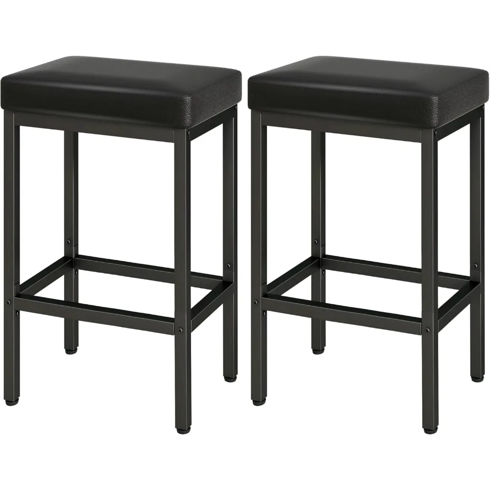 Bar Stools Set of 2, 26 Inch Counter Height Bar Stools, Black Barstools for Kitchen Island Counter, PU Leather Kitchen Stools C
Bar Stools Set of 2, 26 Inch Counter Height Bar Stools, Black Barstools for Kitchen Island Counter, PU Leather Kitchen Stools C