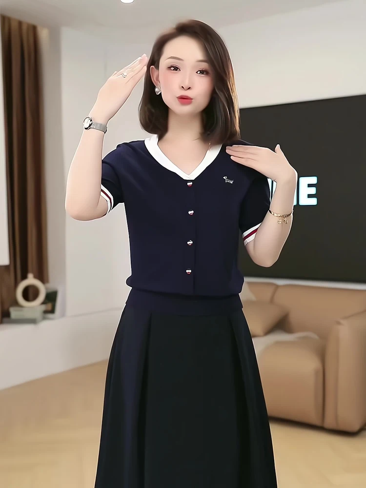 Ele Single-Button Design ort-Sve Open Cardigan College Sle Summer Anti-Aging Versatile oulder-Length Base irt
Ele Single-Button Design ort-Sve Open Cardigan College Sle Summer Anti-Aging Versatile oulder-Length Base irt