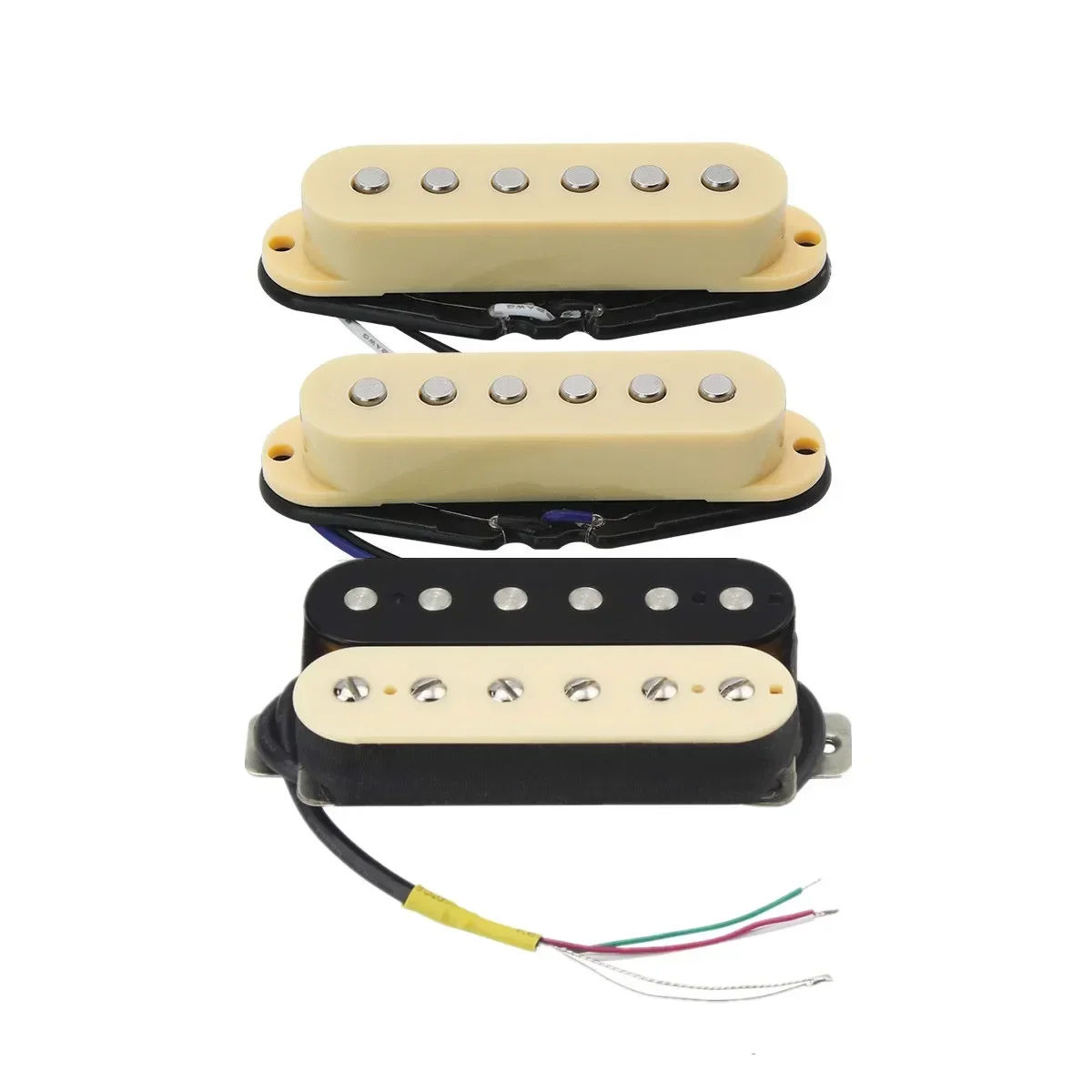 Vintage Alnico 5 HSS Pickups Single Coil & Humbucker SSH Guitar Parts Cream+Zebra Color Electric Guitar Replacement Pickup Set
Vintage Alnico 5 HSS Pickups Single Coil & Humbucker SSH Guitar Parts Cream+Zebra Color Electric Guitar Replacement Pickup Set