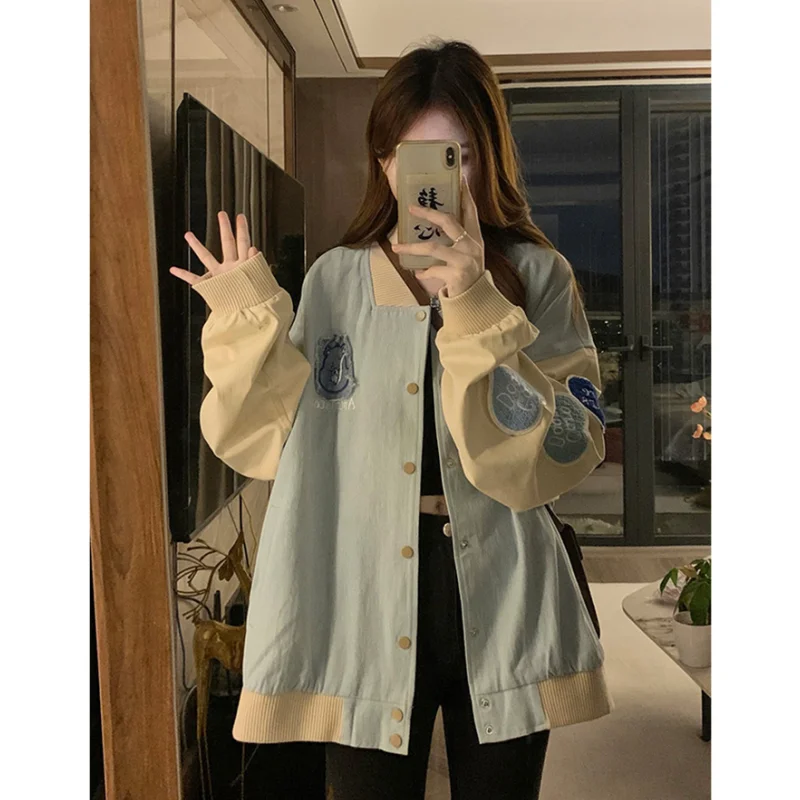 Blue Jacket Women Clothing Outerwear Contrasting Colors Single Breasted Fashion Streetwear Y2K American 2023 Winter Female Coat
Blue Jacket Women Clothing Outerwear Contrasting Colors Single Breasted Fashion Streetwear Y2K American 2023 Winter Female Coat