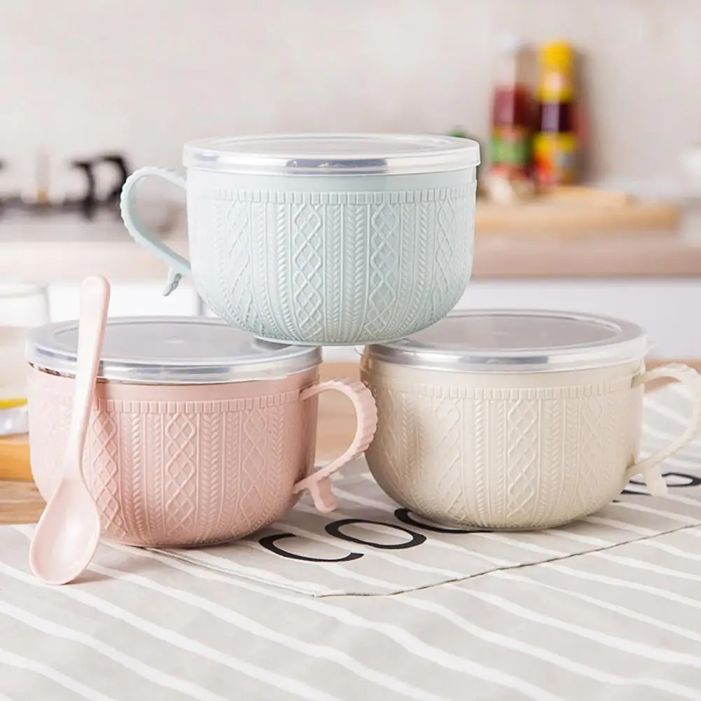 Lunch Box with Snap-on Lids Stainless Steel Microwave Ramen Bowl with Handles Insulated Food Container for Noodles Soup Capacity
Lunch Box with Snap-on Lids Stainless Steel Microwave Ramen Bowl with Handles Insulated Food Container for Noodles Soup Capacity