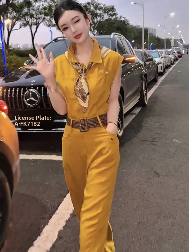 Моноостатический комбинезон с высокой талией, женский летний комбинезон 202, новинка Sle Chop Sve, широкие брюки на пуговицах с воротником
Моноостатический комбинезон с высокой талией, женский летний комбинезон 202, новинка Sle Chop Sve, широкие брюки на пуговицах с воротником