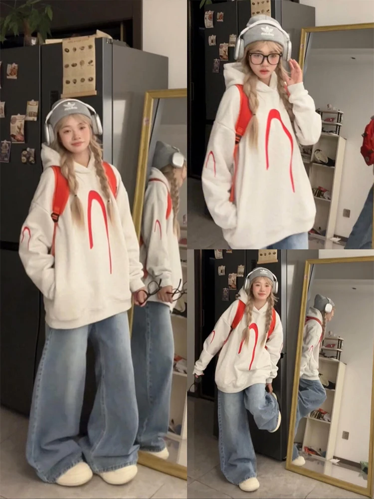 Ретро-американское худи с длинными рукавами для женщин, весенне-осеннее, свободное, универсальное, оверсайз, для пар, удобное посадение
Ретро-американское худи с длинными рукавами для женщин, весенне-осеннее, свободное, универсальное, оверсайз, для пар, удобное посадение