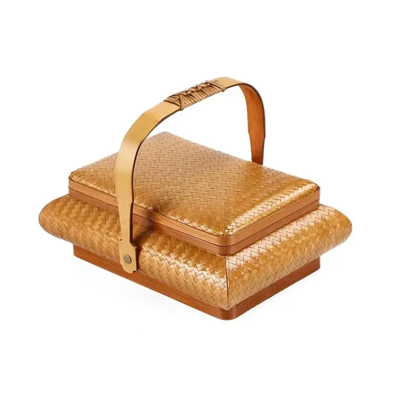 Bamboo products Pure handmade bamboo woven basket storage box Retro covered desktop snack box Woven fruit tray
Bamboo products Pure handmade bamboo woven basket storage box Retro covered desktop snack box Woven fruit tray