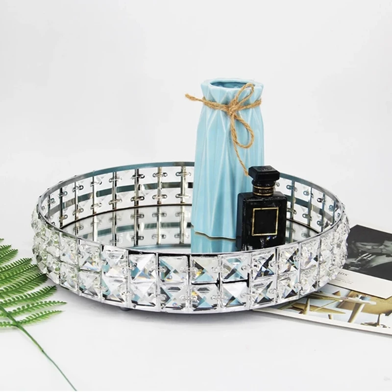 10 Inch Crystal Glass Mirror Jewelry Storage Tray Cosmetic Dessert Display Plate Tray Home Organizer Decorative -Silver
10 Inch Crystal Glass Mirror Jewelry Storage Tray Cosmetic Dessert Display Plate Tray Home Organizer Decorative -Silver