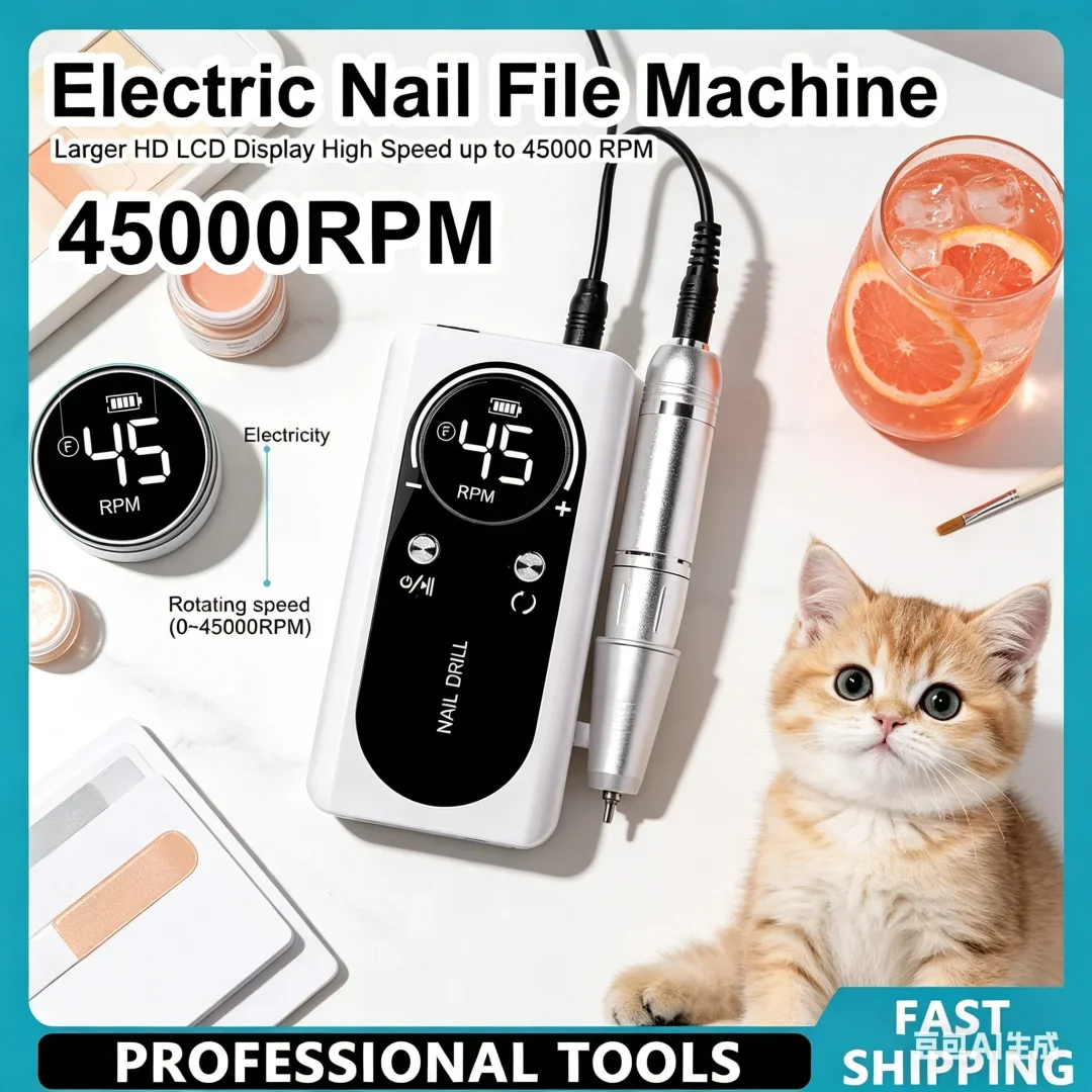Transcendent 45000RPM Electric Portable Nail Drill Machine Rechargeable Low Noise Nail Sander File for Exquisite Manicure Salon
Transcendent 45000RPM Electric Portable Nail Drill Machine Rechargeable Low Noise Nail Sander File for Exquisite Manicure Salon