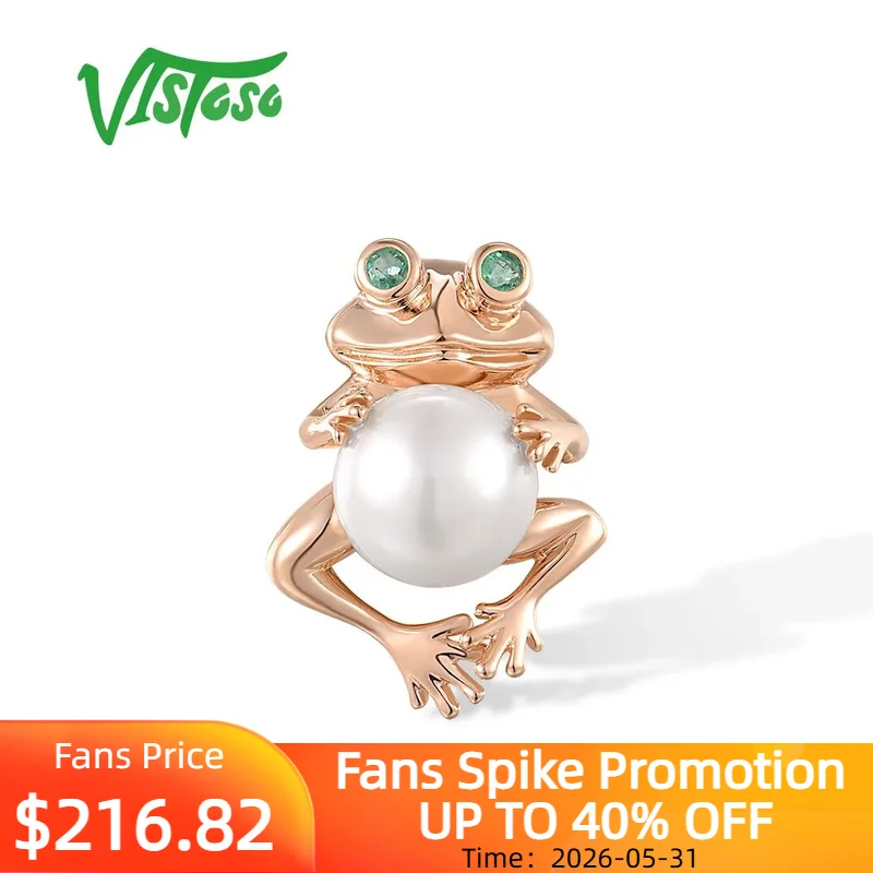 VISTOSO Genuine 14K 585 Rose Gold Pendant For Women Sparkling Fresh Water Pearl Real Natural Emerald Frog Fine Cute Jewelry
VISTOSO Genuine 14K 585 Rose Gold Pendant For Women Sparkling Fresh Water Pearl Real Natural Emerald Frog Fine Cute Jewelry