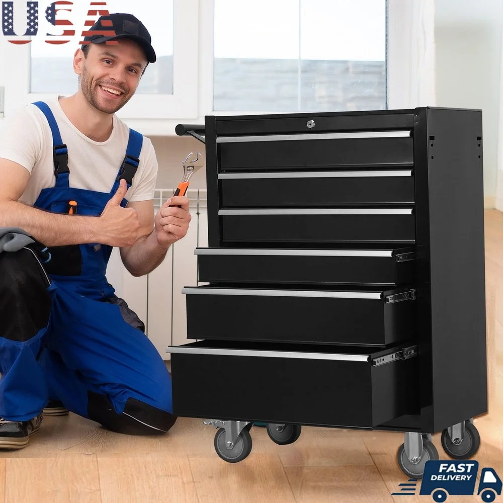 6-Drawer Rolling Tool Chest Cabinet with Lockable Drawers Heavy Duty Metal Tool Storage Cart Garage Workshop Organization
6-Drawer Rolling Tool Chest Cabinet with Lockable Drawers Heavy Duty Metal Tool Storage Cart Garage Workshop Organization