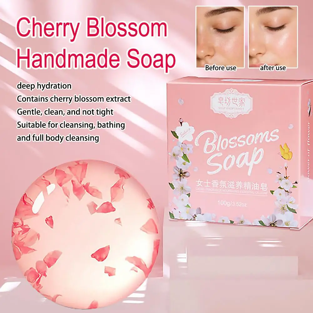 Handmade Sakura Essential Oil Soap Hydrating Cleansing Bar Floral Bath For Women Dry Skin Natural Moisturizing Gentle Face Wash
Handmade Sakura Essential Oil Soap Hydrating Cleansing Bar Floral Bath For Women Dry Skin Natural Moisturizing Gentle Face Wash