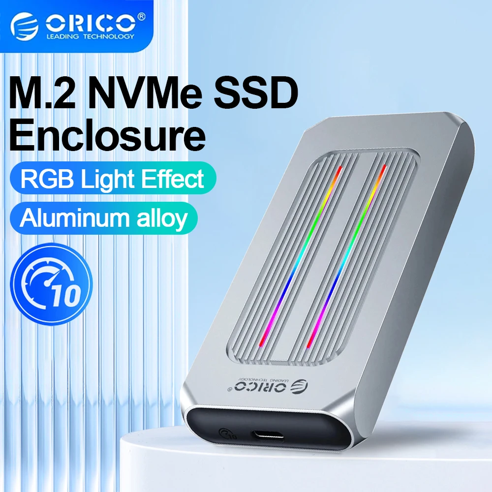 ORICO RGB M.2 NVME SSD Case Aluminum 10Gbps USB3.1 Type-C Gen2 M2 NVMe SSD Enclosure Solid State Drive for Gamer Video Editing
ORICO RGB M.2 NVME SSD Case Aluminum 10Gbps USB3.1 Type-C Gen2 M2 NVMe SSD Enclosure Solid State Drive for Gamer Video Editing