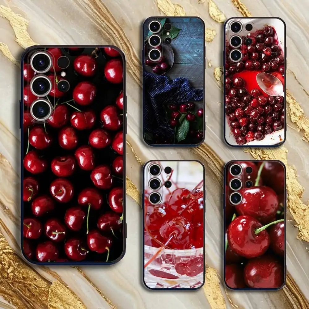Cherry Phone Case For SamsungS25,24,21,22,23,30,Ultra,20,Plus,Fe,Lite,Note,10,9,5G Black Cover 
Cherry Phone Case For SamsungS25,24,21,22,23,30,Ultra,20,Plus,Fe,Lite,Note,10,9,5G Black Cover