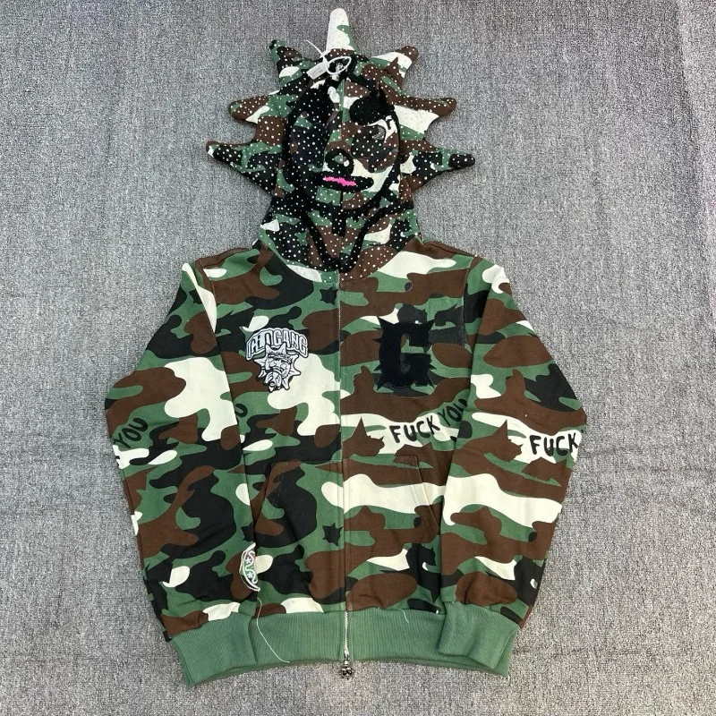 Толстовка Glo Gang на молнии, тонкая, с американским камуфляжным принтом, мультяшной вышивкой и стразами, повседневная
Толстовка Glo Gang на молнии, тонкая, с американским камуфляжным принтом, мультяшной вышивкой и стразами, повседневная