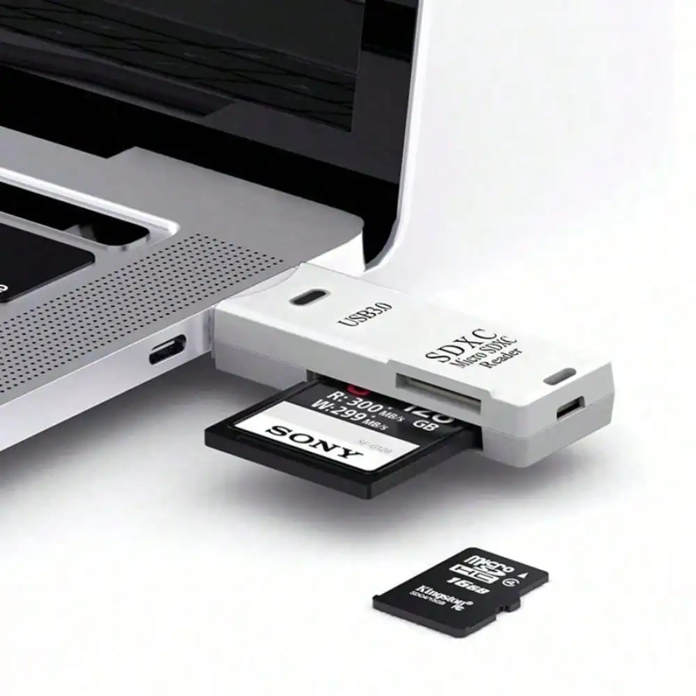 1 USB 3.0 2-In-1 Card Reader For SD/TF Cards- High Speed Memory Card Adapter (Compact & Portable)
1 USB 3.0 2-In-1 Card Reader For SD/TF Cards- High Speed Memory Card Adapter (Compact & Portable)