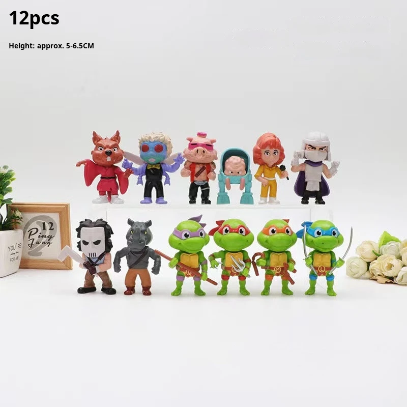 12pcs Q Version Chibi Teenage Mutant Ninja Turtles Figures Mini Dolls Car And Desktop Decor Cute Kids Toys Gift For TMNT Fans
12pcs Q Version Chibi Teenage Mutant Ninja Turtles Figures Mini Dolls Car And Desktop Decor Cute Kids Toys Gift For TMNT Fans