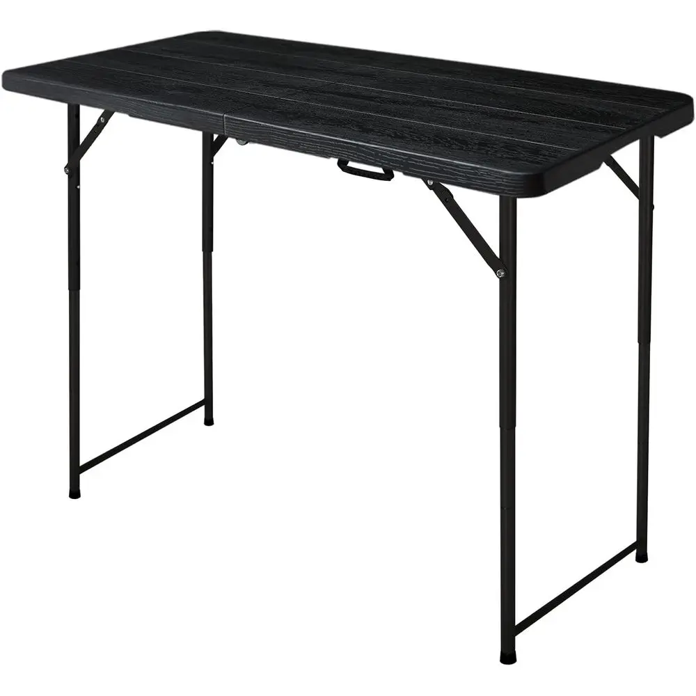 Portable Height-Adjustable Utility Table for Indoor/Outdoor, Durable HDPE & Steel, Lightweight, Multi-Purpose, Black Woodgrain D
Portable Height-Adjustable Utility Table for Indoor/Outdoor, Durable HDPE & Steel, Lightweight, Multi-Purpose, Black Woodgrain D