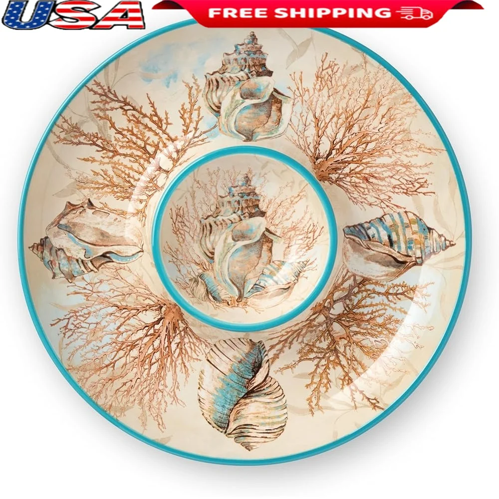 Coastal Seashell Coral Design 13.75 Inch Chip Dip Set Durable Ceramic Dishwasher Safe Ideal Entertaining Parties Gatherings
Coastal Seashell Coral Design 13.75 Inch Chip Dip Set Durable Ceramic Dishwasher Safe Ideal Entertaining Parties Gatherings