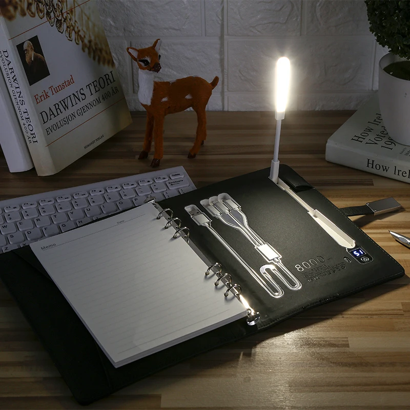 KAKAS Brand New A5 Notebook Power Bank With Wireless Charge Business/Christmas Gift Powerbank With 8G USB Flash Drive And Lamp
KAKAS Brand New A5 Notebook Power Bank With Wireless Charge Business/Christmas Gift Powerbank With 8G USB Flash Drive And Lamp
