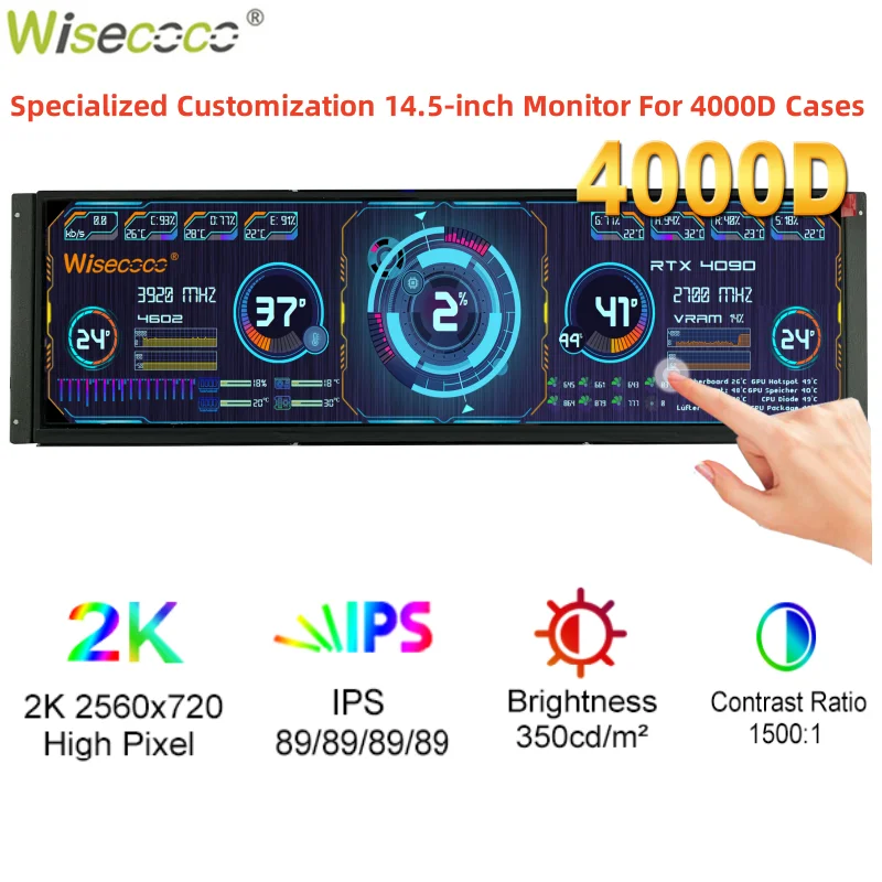 14.5 Inch 4000D Computer Case Touchscreen Supports Game Console Raspberry PI Monitor Temperature CPU GPU Portable Display
14.5 Inch 4000D Computer Case Touchscreen Supports Game Console Raspberry PI Monitor Temperature CPU GPU Portable Display