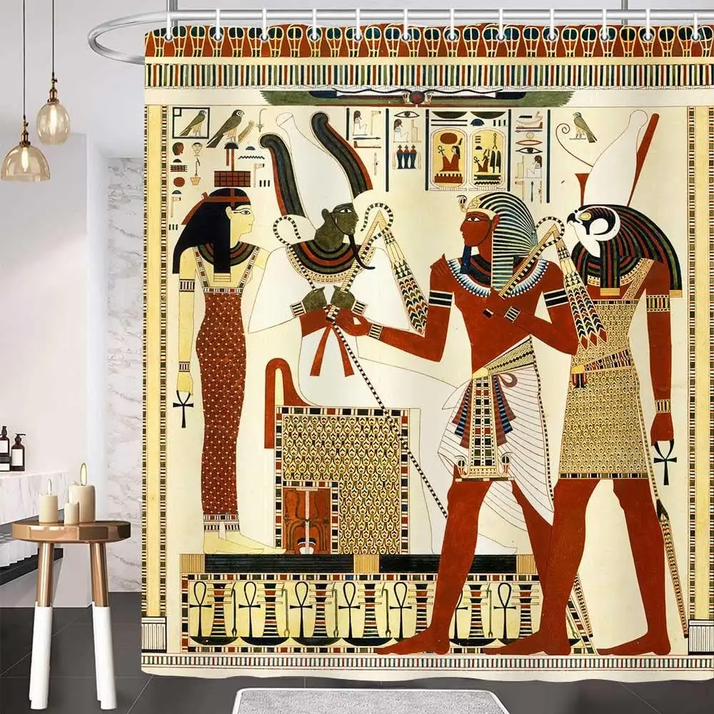 Египетская занавеска для душа для ванной комнаты, цивилизация Древнего Египта, король фараона, иероглифическая африканская винтажная старая культура, ванная комната
Египетская занавеска для душа для ванной комнаты, цивилизация Древнего Египта, король фараона, иероглифическая африканская винтажная старая культура, ванная комната