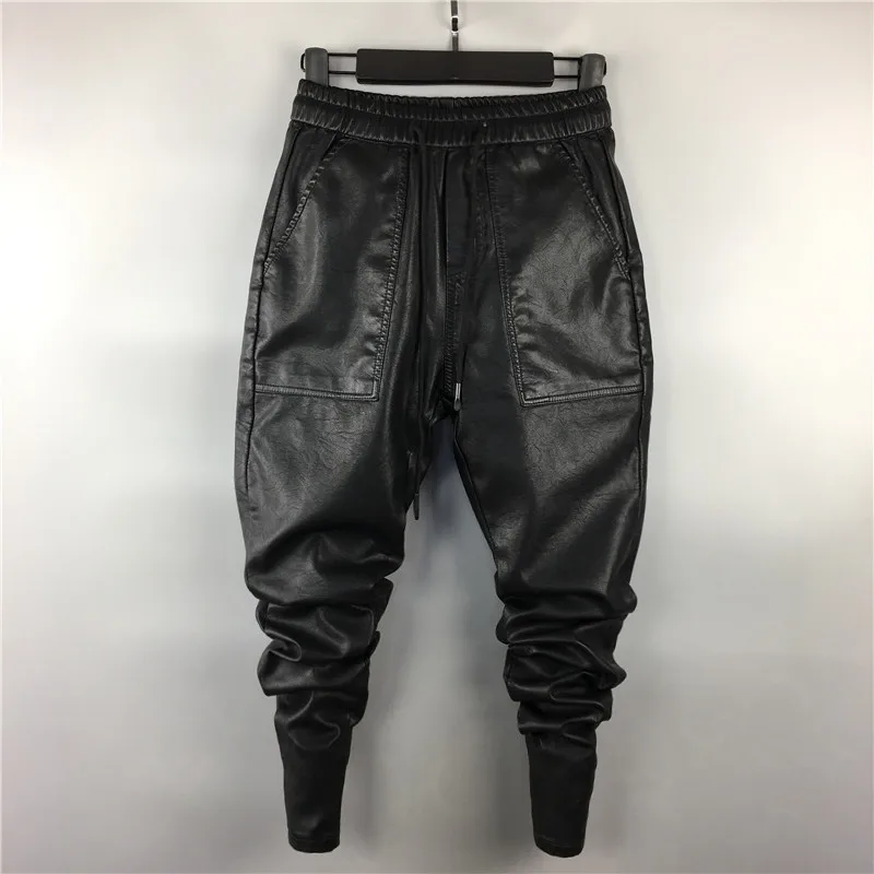 Men Casual Cargo Harem Pants High Street Hip Hop Length PU Faux Leather Sweatpants Autumn Winter Black Big Size
Men Casual Cargo Harem Pants High Street Hip Hop Length PU Faux Leather Sweatpants Autumn Winter Black Big Size
