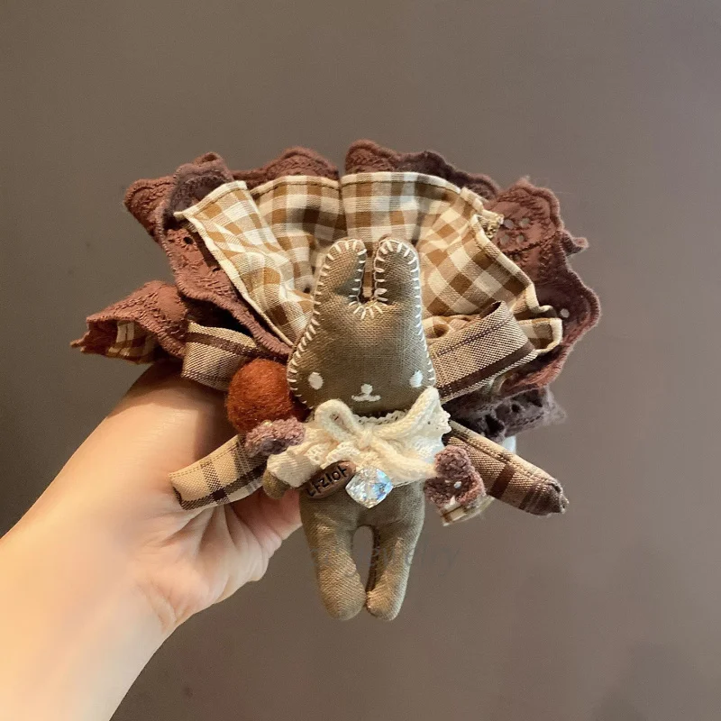 New Coffee Color Lace Cartoon Rabbit Shiny Diamond Scrunchie Sweet Forest Style Back of Head Hair Tie Hair Accessory
New Coffee Color Lace Cartoon Rabbit Shiny Diamond Scrunchie Sweet Forest Style Back of Head Hair Tie Hair Accessory