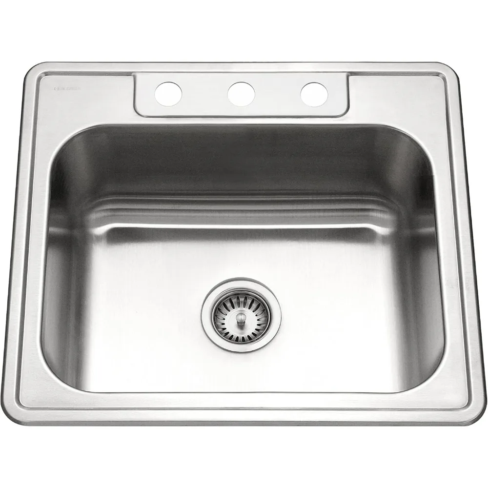 25 Inch Topmount Single Bowl Kitchen Sink with Three Holes for Workstation RV Outdoor Bar
25 Inch Topmount Single Bowl Kitchen Sink with Three Holes for Workstation RV Outdoor Bar