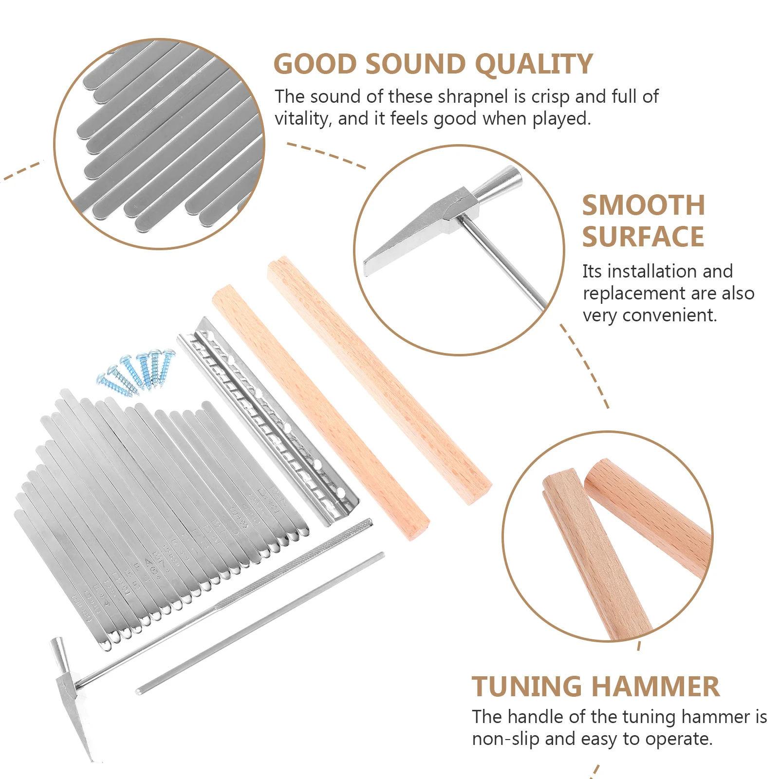 1 set 1 Set Steel Wood Kalimba tools Tuning Sleepers Keys 21 Keys Thumb Piano Accessories Replacement Parts
1 set 1 Set Steel Wood Kalimba tools Tuning Sleepers Keys 21 Keys Thumb Piano Accessories Replacement Parts
