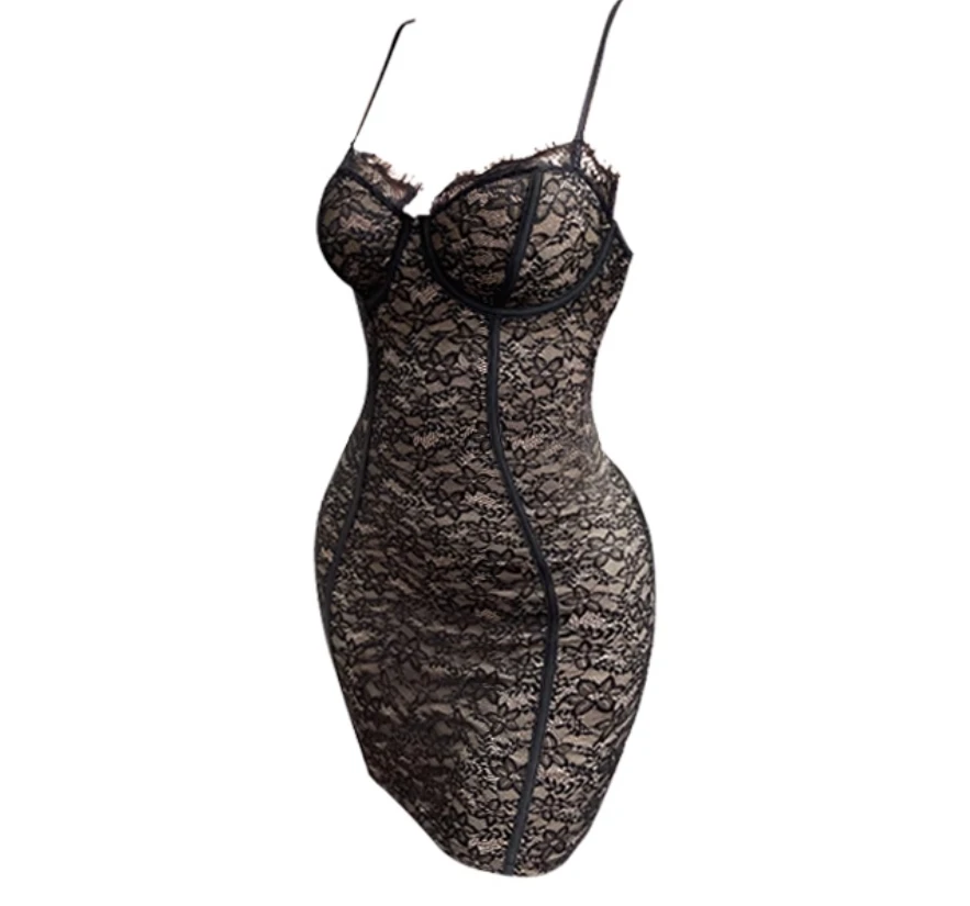 Black pure lust sexy hottie lace dress for women spring and autumn 2024 new European and American slim fit inner hip skirt
Black pure lust sexy hottie lace dress for women spring and autumn 2024 new European and American slim fit inner hip skirt