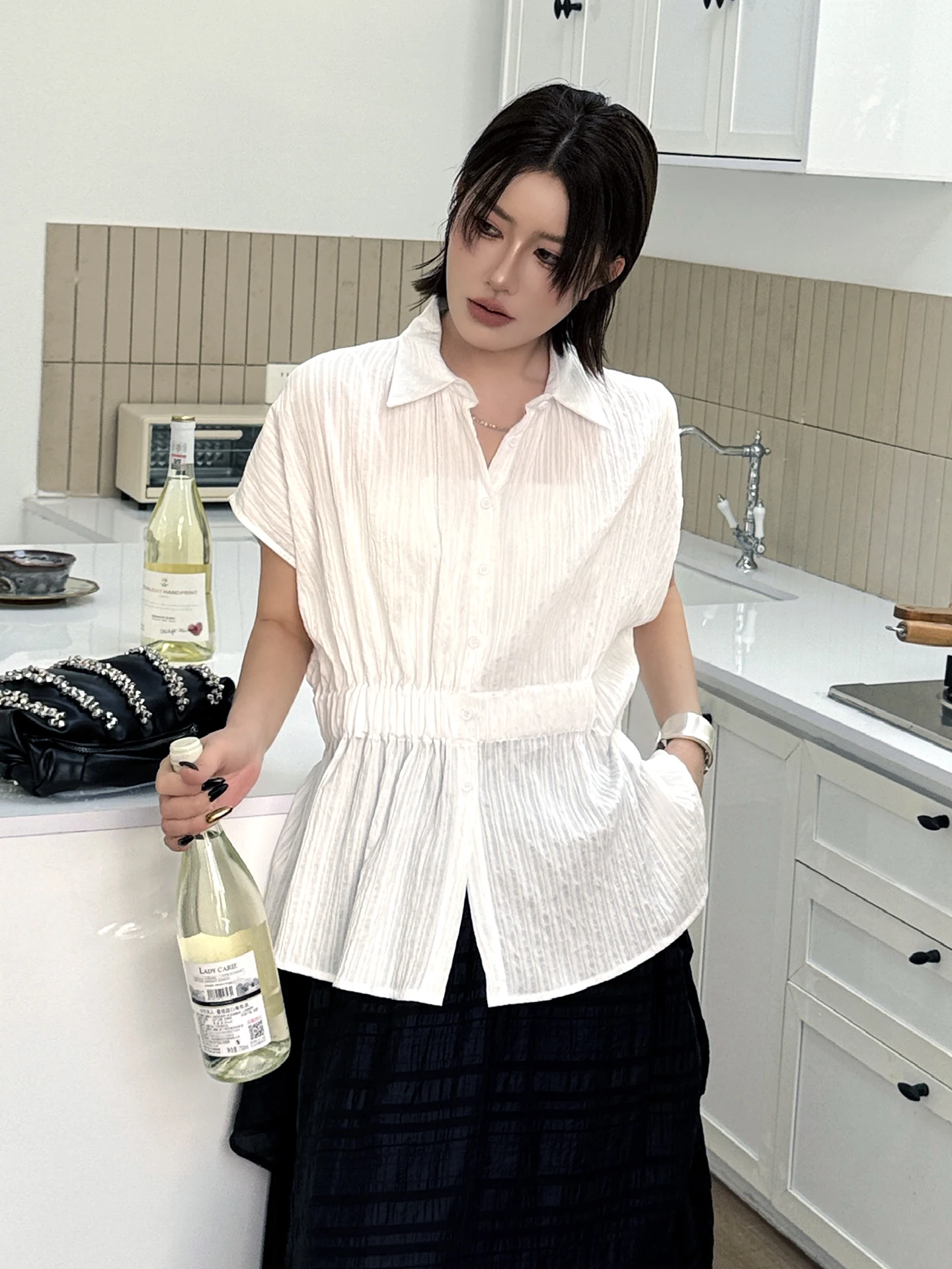 Slimming Short Sleeve Shirt Women's Design Sense Pleated Waist in Summer Commute Top Polyester Fiber Batwing Sleeve Polyester...
Slimming Short Sleeve Shirt Women's Design Sense Pleated Waist in Summer Commute Top Polyester Fiber Batwing Sleeve Polyester...