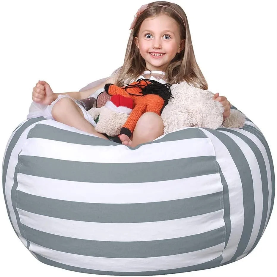 Stuffed Animal Storage Bean Bag Chair Cover for Kids - Large Zipper Organizer for Plush Toys, Cotton Canvas, Grey
Stuffed Animal Storage Bean Bag Chair Cover for Kids - Large Zipper Organizer for Plush Toys, Cotton Canvas, Grey