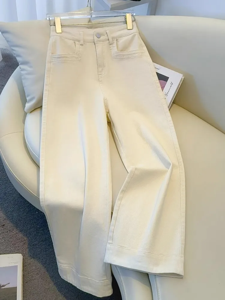 Женские джинсы с высокой талией, широкими штанинами, эффектом похудения, из струящегося белого денима, весна-осень 2025, новые, повседневные, дышащие, свободного кроя
Женские джинсы с высокой талией, широкими штанинами, эффектом похудения, из струящегося белого денима, весна-осень 2025, новые, повседневные, дышащие, свободного кроя