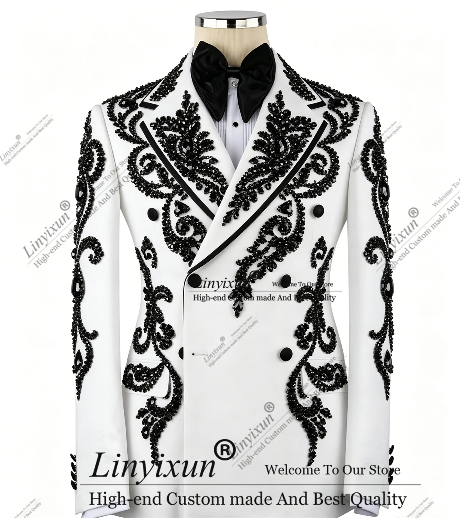 Elegant Crystal Beaded Men Suit 2 Piece Customized Wedding Party Prom Blazers Slim Groom Tuxedos Costume Homme pantalones hombre
Elegant Crystal Beaded Men Suit 2 Piece Customized Wedding Party Prom Blazers Slim Groom Tuxedos Costume Homme pantalones hombre