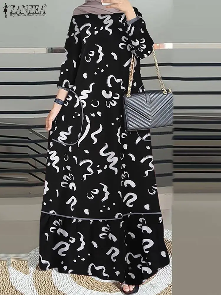 ZANZEA Vintage Long Sleeve Floral Print Muslim Abaya Maxi Dress Women Casual Loose Sundress Vestidos Robe Femme Islamic Clothing
ZANZEA Vintage Long Sleeve Floral Print Muslim Abaya Maxi Dress Women Casual Loose Sundress Vestidos Robe Femme Islamic Clothing