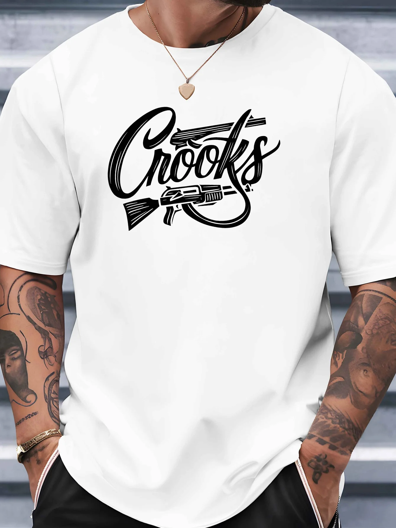 Guy for Man Guy Gun Men's Crooks Graphic Print Short Sleeve T-Shirt - Summer Casual Round Neck Breathable Tee with Gun Motif
Guy for Man Guy Gun Men's Crooks Graphic Print Short Sleeve T-Shirt - Summer Casual Round Neck Breathable Tee with Gun Motif