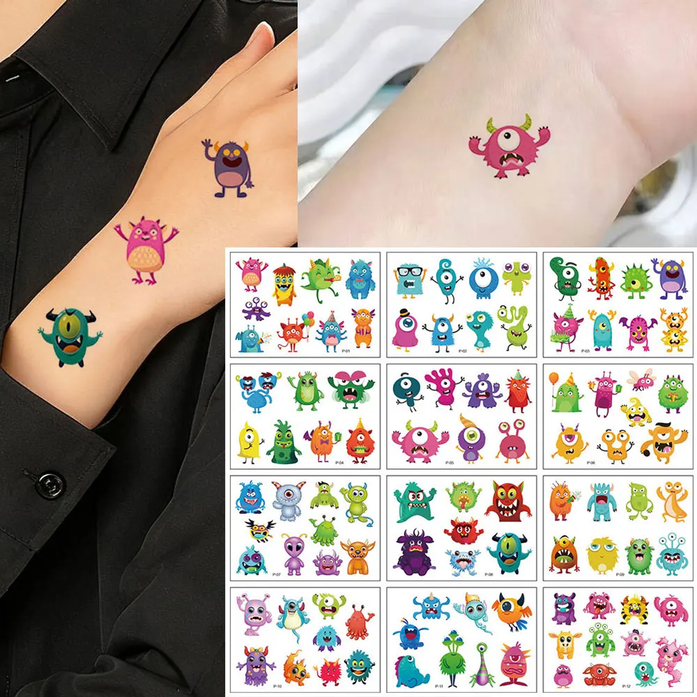 12pcs Little Monster Tattoo Stickers Dessert Cake Temporary Tattoos Hand Body Birthday Party
12pcs Little Monster Tattoo Stickers Dessert Cake Temporary Tattoos Hand Body Birthday Party