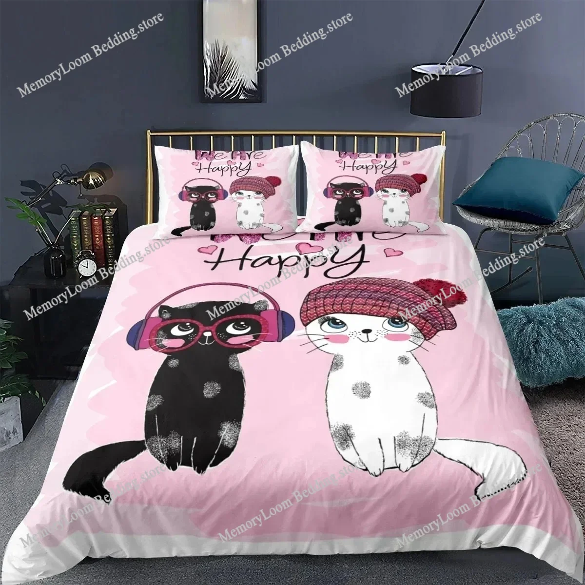 Single-sided Printed Bedding Set ,Comforter Cartoon Cute Cat Duvet Bedding Cover Pillows Comfortable Bedspreads BeddingSet
Single-sided Printed Bedding Set ,Comforter Cartoon Cute Cat Duvet Bedding Cover Pillows Comfortable Bedspreads BeddingSet