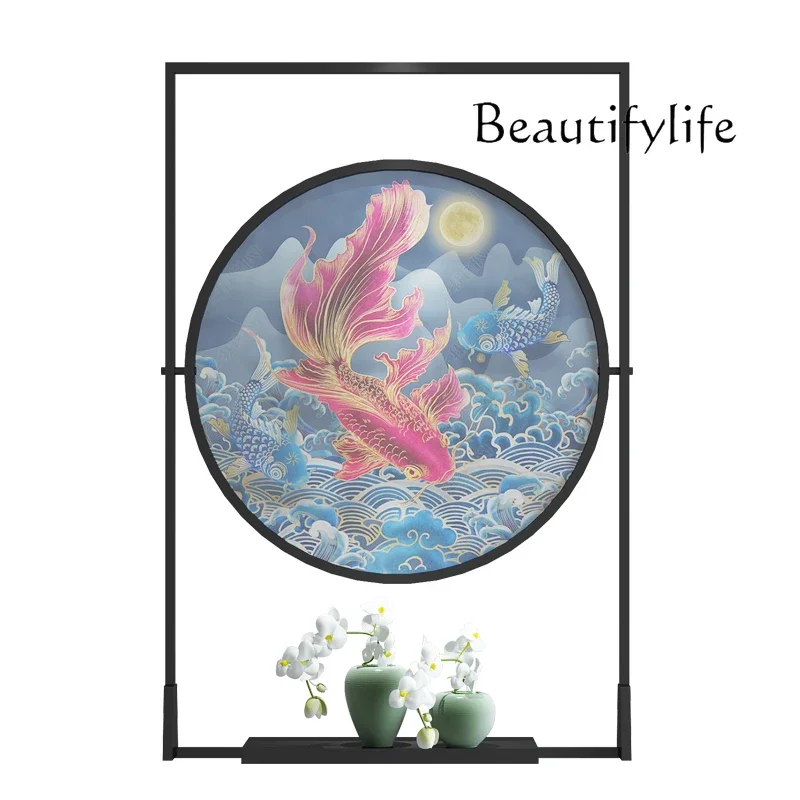 New Chinese-style solid wood entrance, living room screen partition landscape ornament customization, modern simple seat screen
New Chinese-style solid wood entrance, living room screen partition landscape ornament customization, modern simple seat screen