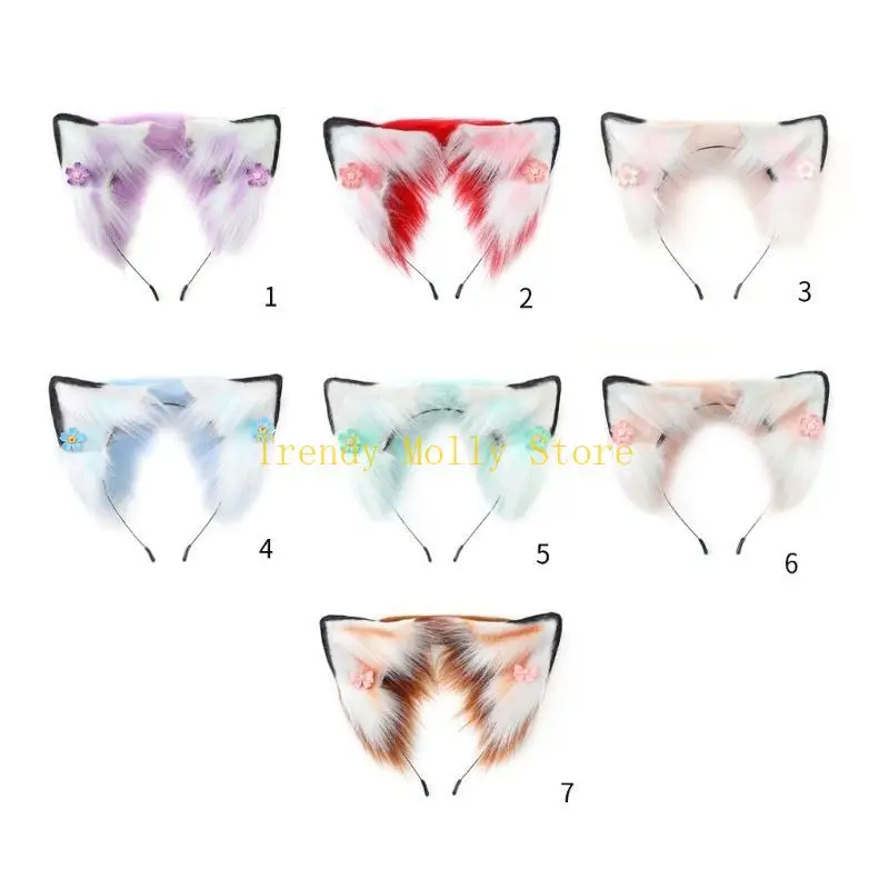 N5KB Punk Ears Headband with Mini Flower Decors Hair Hoop Adult Cosplay Live Broadcast Easter Party Headpiece
N5KB Punk Ears Headband with Mini Flower Decors Hair Hoop Adult Cosplay Live Broadcast Easter Party Headpiece