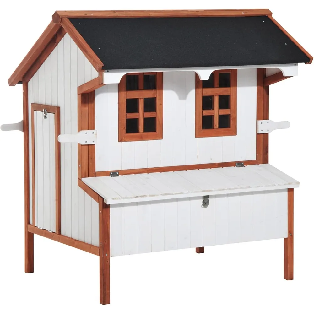 47" Chicken Coop Wooden Chicken House Rabbit Hutch Raised Poultry Cage Portable Hen Pen Backyard with Nesting Box and Handles
47" Chicken Coop Wooden Chicken House Rabbit Hutch Raised Poultry Cage Portable Hen Pen Backyard with Nesting Box and Handles