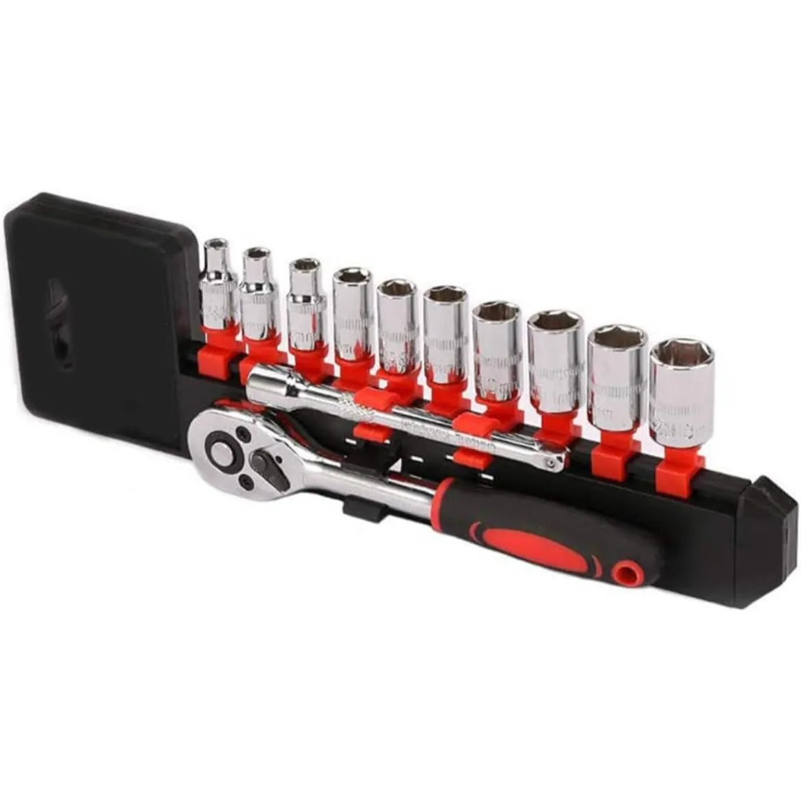 12-Piece 1/4" Ratchet Socket Wrench Set with Quick Release, Heavy Duty Chrome Steel Drive Sockets 4-13mm and Extensions
12-Piece 1/4" Ratchet Socket Wrench Set with Quick Release, Heavy Duty Chrome Steel Drive Sockets 4-13mm and Extensions