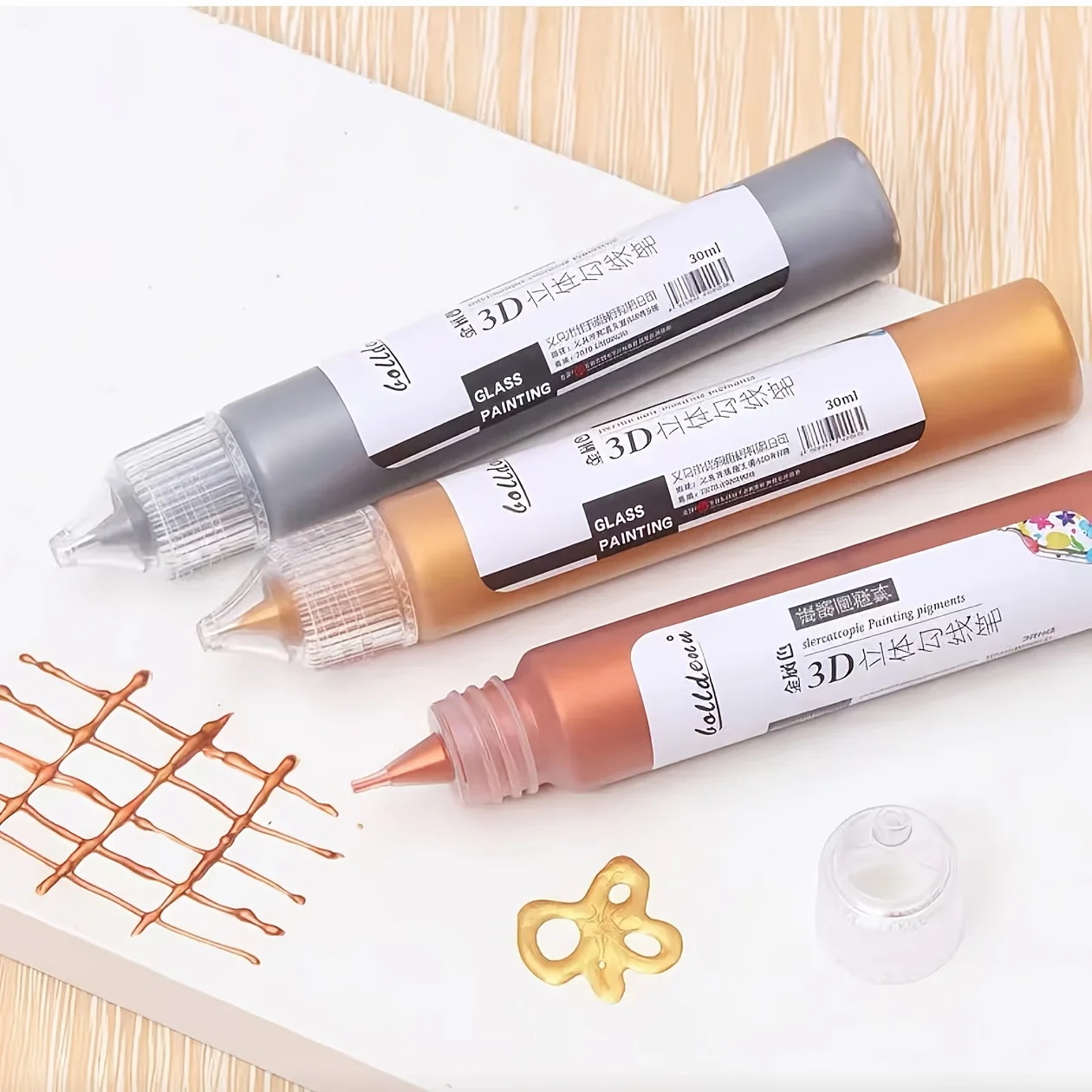 3 Pack Metallic Acrylic Paint Set Gold Silver Copper Gloss Shiny Pigment 1.01oz Per Bottle DIY Craft Art Painting Supplies
3 Pack Metallic Acrylic Paint Set Gold Silver Copper Gloss Shiny Pigment 1.01oz Per Bottle DIY Craft Art Painting Supplies
