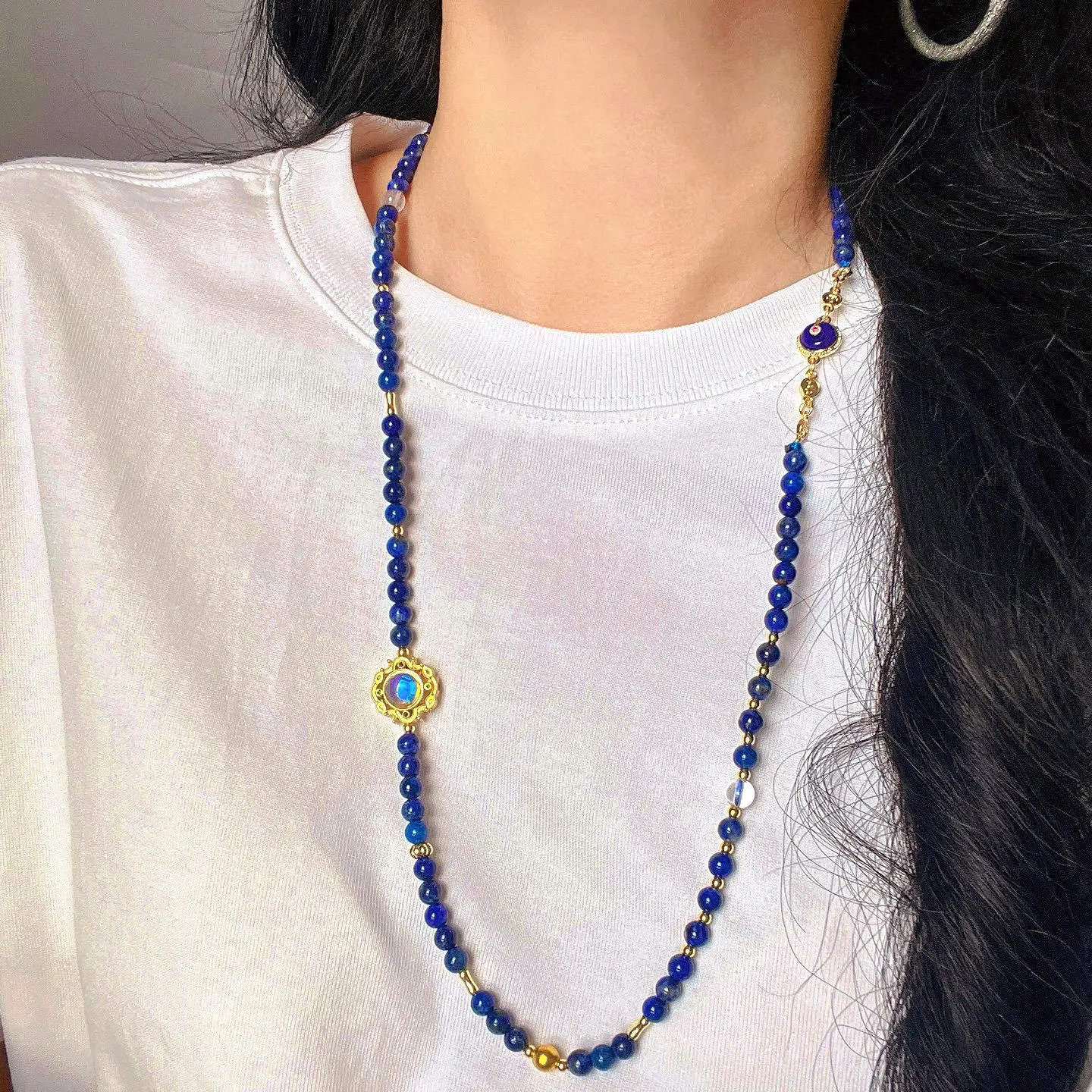 High quality natural lapis lazuli design sweater chain necklace collarbone chain
High quality natural lapis lazuli design sweater chain necklace collarbone chain