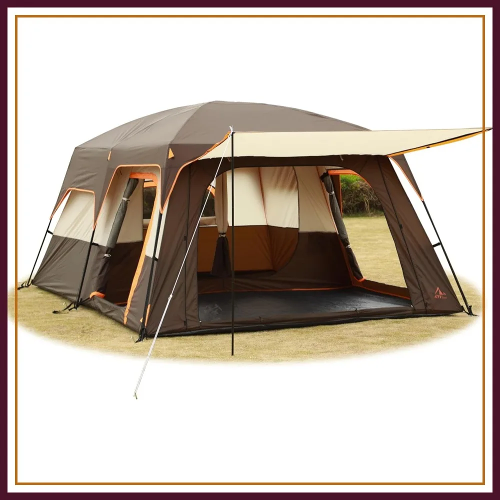 Extra Large Tent 6-10-12-14 Person Family Cabin with 2 Rooms, 3 Doors, 3 Mesh Windows, Straight Wall, Waterproof, Double Layer for Camping
Extra Large Tent 6-10-12-14 Person Family Cabin with 2 Rooms, 3 Doors, 3 Mesh Windows, Straight Wall, Waterproof, Double Layer for Camping